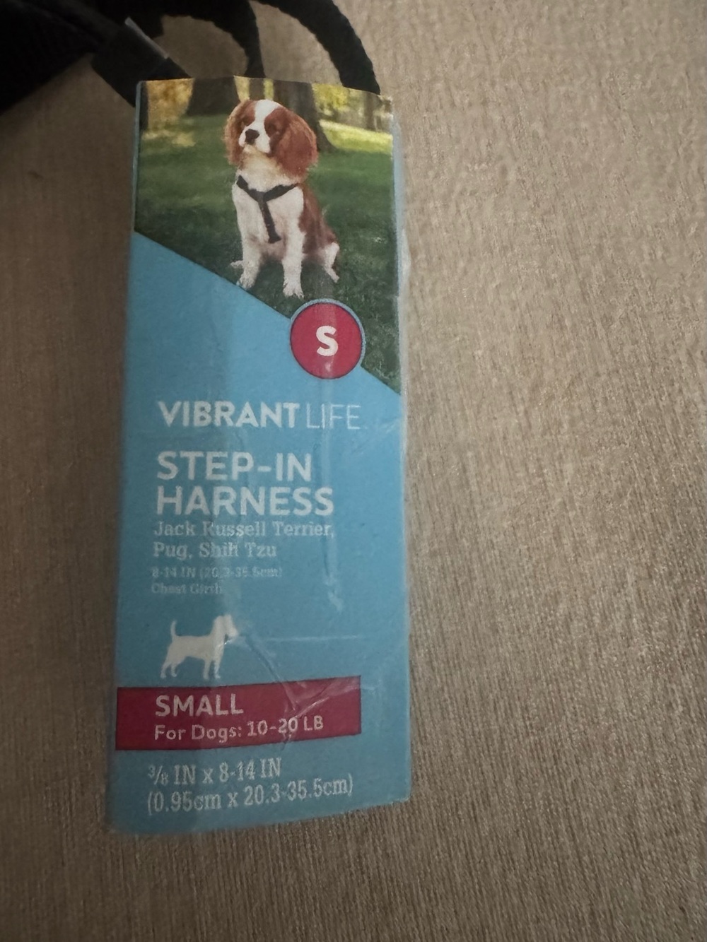 Vibrant Blue Step-In Dog Harness Packaging - Small